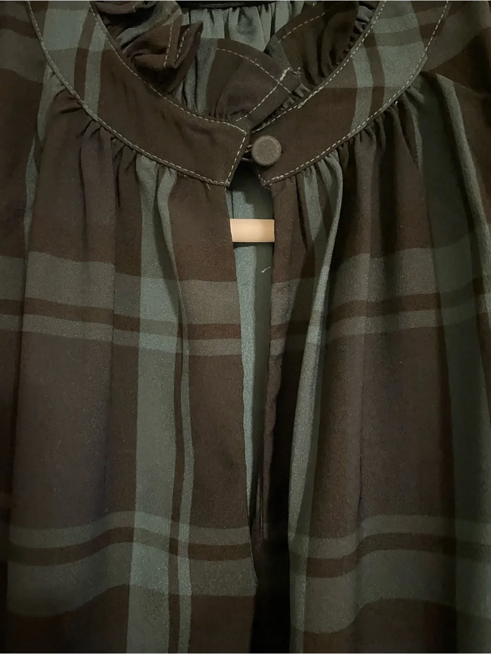J Crew Green Black Tartan Plaid Ruffle Puff Sleeve Dress Size Small NWT